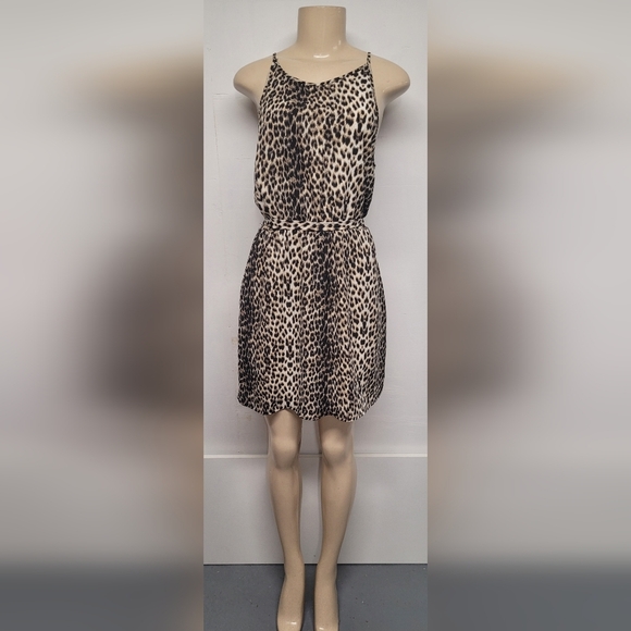 Cotton On Leopard Print Belted Dress M Like New - Picture 1 of 4